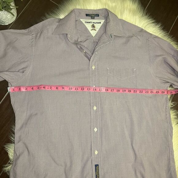 Tommy Hilfiger Plum/White button up sz 16 1/2 - Picture 4 of 5